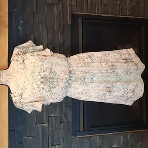 Apt 9 womens cream snakeskin pastel print flowy dress